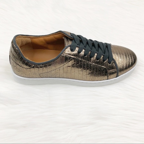 Frye Alexis Sneaker Bronze Lizard Leather New - Picture 6 of 8